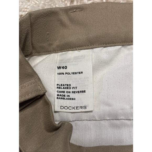 Chino Mens Dockers Pleated Relaxed Fit Polyester Size 40 - Picture 3 of 4